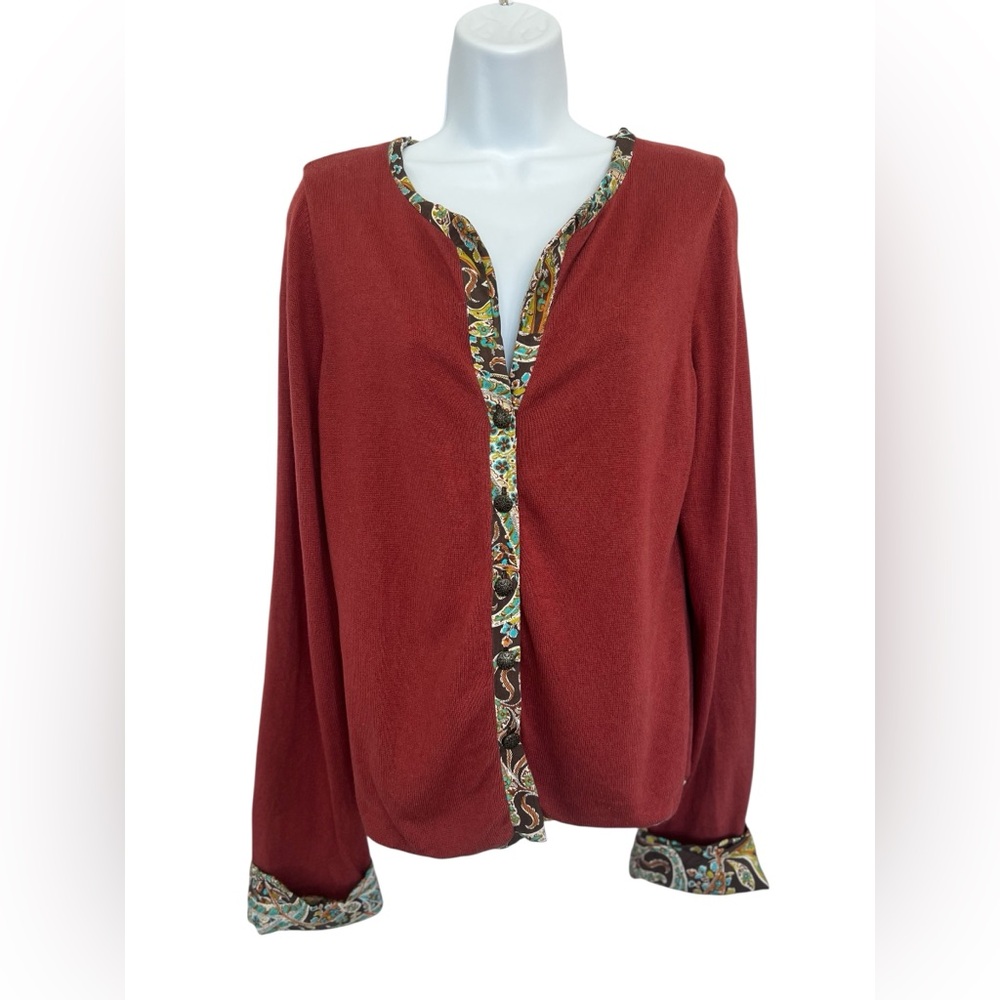 🧡 EUC SOFT SURROUNDINGS Silk & Cashmere Paisley Lined Cardigan | Women’s Medium